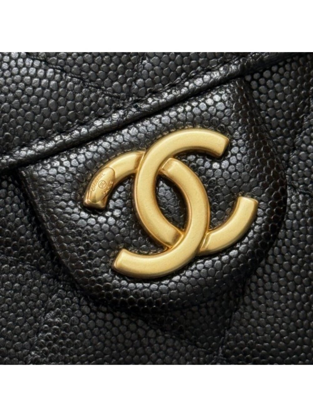 Chanel calfskin leather, black waxed leather, with chain shoulder strap, 26C Min - Picture 4 of 9